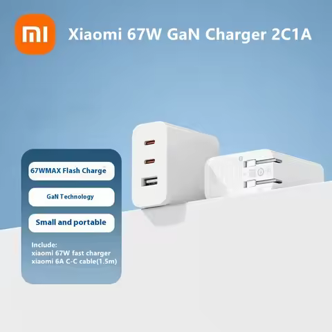 Xiaomi Mi 67W GaN Charger 2C1A Output Fast Charging With 1.5m 6A C-C cable Support 65W PD Fast Charg