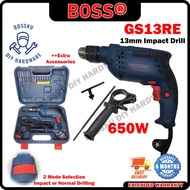BOSS Impact Drill 650w with 13mm Chuck Step Control Switch Extra Accessories (6 Months Warranty) BOS