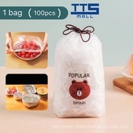 (TTS MALL) 100pcs Balutan Plastik Pakai Gred Makanan, Sarung filem penyimpan segar, balut kalis debu