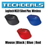 Logitech M331 Silent Plus USB Wireless Mouse  | Black | Blue | Red