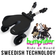 Bumprider - Stand On Board | Stroller & Buggy Board with Telescopic Arm Accessories (Black)