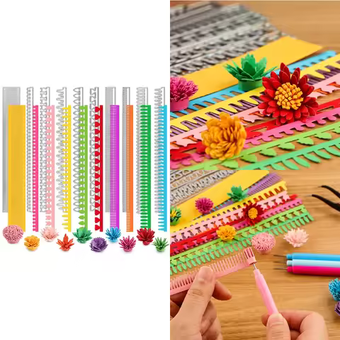 Various 3D Rolled Flower Metal Cutting Dies Spiral Flower Petal Quilling Strips Die Cut for DIY Scra