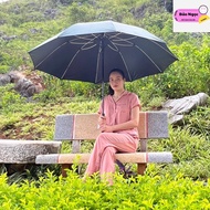 Super large umbrella with 145cm wide canopy, large umbrella with 110cm long handle, anti-overturning