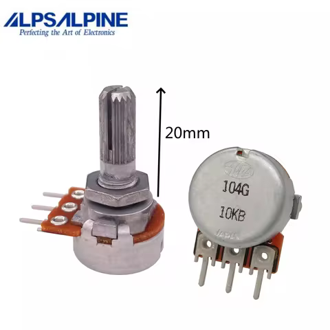 1pcs，Single loop rotary potentiometer，RK163，10KB 20KB 50KB 100KB，3Pin，The shaft length is 20mm，Audio