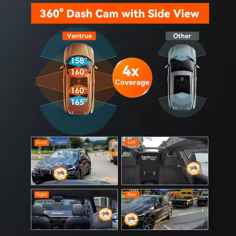 Vantrue N5 DashCam 4 Channel WiFi 360° All Sides STARVIS 2 IR Night Vision Voice Control GPS Car Das