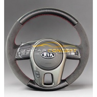 [Alcantara Series] Kia Forte | Cover Steering Jahit Sendiri | Custom Fit