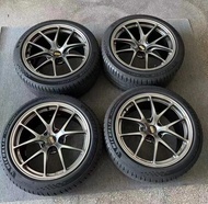 二手18吋BBS RIA DB 正品鍛造鈴 正品拆車件  數據 5X120，前8.5J，ET34，後9.5，ET40 225 45 18，255 40 18米仔PS5呔 適合 老款盤寶馬1 2 3 4