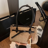 Retro Large-Capacity Suede Bag Women's 2025 High-End Commuter Shoulder Tote Bag 910.22