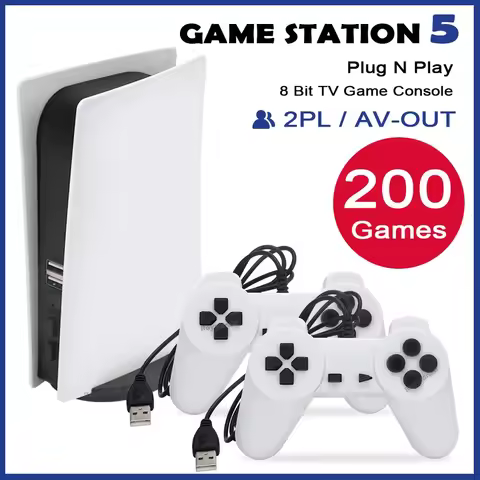 GS5 Game Station 5 Video Game Console With 200 Classic Games 8 Bit TV Console Retro USB Wired Handhe