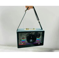 ลำโพงบลูทูธ รุ่น SK-2066A แถมไมค์ลอย 2ตัว ตู้โปร่งใส เสียงเบสแนนมาก รองรับ AUX TF USB มีสายสะพายให้