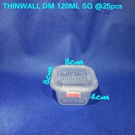 T1. Thinwall food container 120ml kotak SQ/ Cup salad 150ml / Cup