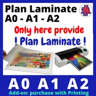 [Laminate] A0 A1 A2 Laminate | Large Format Plan Laminate (MUST BE PURCHASED with printing service)