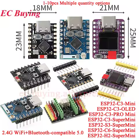 1-10Pcs ESP32-C3 ESP32C3 ESP32C6 C6 S3 H2 PRO Mini SuperMini Wi-Fi Ble Program Learning Core Develop