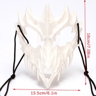 SME หน้ากากปาร์ตี้ยาวฟันปีศาจซามูไรโครงกระดูกครึ่งหน้าหน้ากากหมาป่ามังกรเสือคอสเพลย์อุปกรณ์ประกอบเคร