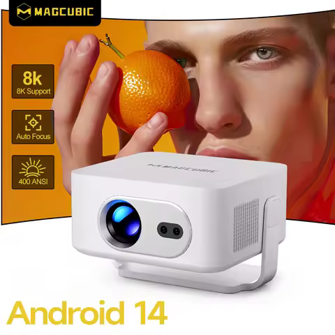Magcubic Auto Focus Android 14 4K Projector 400ANSI 8K Native 720P HY300 Max With Wifi6 BT5.4 Allwin