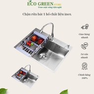 1-hole sink made of 201 stainless steel with dimensions 40x45cm and 60x45cm made in KOREA 201