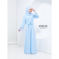 ABAYA JUBAH ALA MESIR BLACK WHITE BABY BLUE EVELYN LACE DRESS