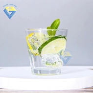 Set of 12 TSL9.5 270ml glass cups / 12 8-cornered glass cups for tea, coffee / INDO cups