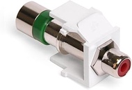 Leviton 40782-RRW QuickPort Compression RCA Connector, Red Insert, White