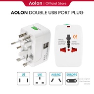 Aolon SN02 Travel Adapter universal Plug 2 USB Travel AC Power Charger Adapter power Socket