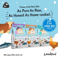 [New Freezed Dried] Loveabowl Freeze-a-Bowl Mackerel, Beef &amp; Hoki / Lamb &amp; Mackerel / Chicken &amp; Mackerel for Cats 85g