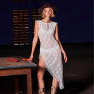 [Aprilpoolday Officially Authorized] Hailee White Lace Translucent Dress