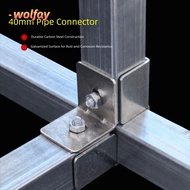 YOLANDA Square Tube Connector, solderless galvanizing Pipe Fixed Joint, Rack Fixed Pipe Clamp carbon