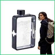 Slim Flat Water Bottle Book Shaped Portable Square Water Bottle Leak/Drop Proof Flat Bottle Designed