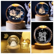 3D Combo Crystal Ball Glowing Light, Birthday Gift, Souvenir, Meaningful Girlfriend Gift