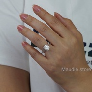 6*8mm Long Cushion Cut Real Moissanite Diamond Proposal Ring 2.0CT 100% S925 Sterling Fashion Sparkl
