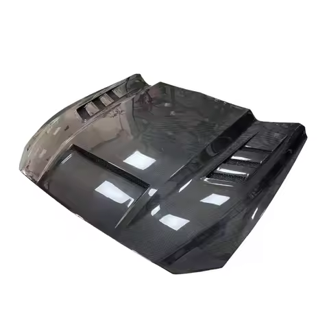 TF Style Carbon Fiber For Ford Mustang 2015-2017 Hood engine cover Clear Engine Hood Cutout Cooling 