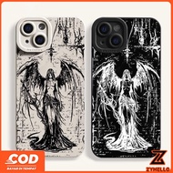 Case for Realme Note 60 Note 70 Realme C61 Realme C63 C53 C71 C75 Black Angel Wings Shockproof TPU P