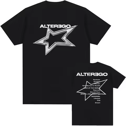 Koran Singer Album Alter Ego Graphic Tshirts LISA Fashion Hip Hop Streetwear Unisex Summer Cotton Te
