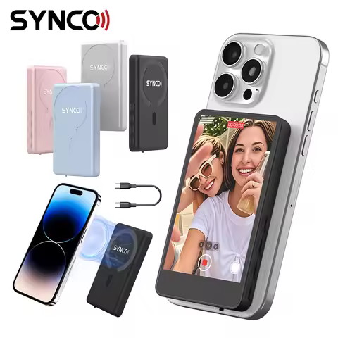 SYNCO XView M4 Phone Selfie Screen Wireless Magnetic Monitor Black White Blue Pink for Smartphone Se