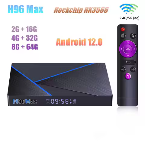 H96 MAX V56 TV Box Android 12.0 2G/16G 4G/32G 8G/64G Rockchip RK3566 2.4G/5G Dual Wifi H.265 8K Ultr
