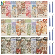 3D House Stickers 2 Sets DIY Sticker Therapy for Adult Fun Cute Cartoon Decals DIY 3D Sticker Scene 