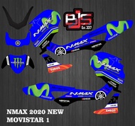 decal full body stiker full body motor nmax 2020 new movistar 1 - biru orajet doff