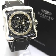 HITAM Original Balmer 7982 Cronograp Watch, Official Guarantee - Original Watch, Black Leather Strap