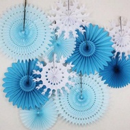 DIY Cut Out Tissue Paper Fan Party Decoration Celebration Decor Pinwheel Crepe Paper Fans