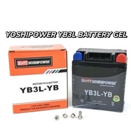 YOSHIPOWER YB3L BATTERY GEL Y110 Y100 Y125 RXZ TZM DT125 NSR TMX DAGGERRG RG SATRIA DINAMIK KRISS KH