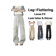 Leg-Flattering Cargo Pants for Men |   Loose Fit Korean Style |   Men's Cargo Pants