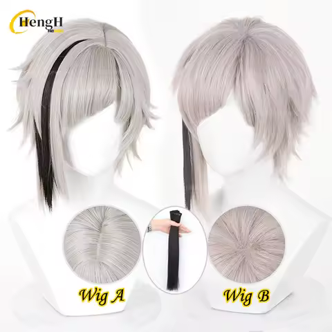In Stock Anime Nakajima Atsushi Synthetic Hair 30cm Warm Gray Cosplay Wigs Heat Resistant Hair Hallo