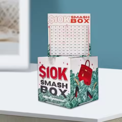 10k Saving Challenge Budget Planning Money Box Acrylic Cash Banks for Students and Family with Visua