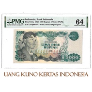 Uang Kuno 5000 Rupiah Soedirman 1968 PMG / Sudirman