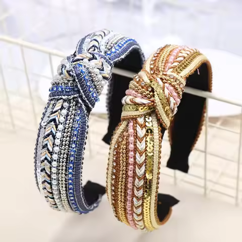 Bohemian Style Hair Bands Non-Slip Diamond Headbands Party and Shopping Hair Accessories Girls Daily