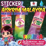 3cm (1000pcs WARNA) STICKER AISKRIM MALAYSIA WARNA MURAH 2023