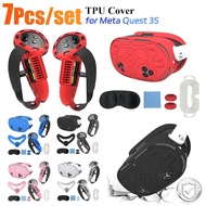 7PCS TPU VR Face Cover for Meta Quest 3S VR Controller Grip Cover Anti-Scratch Shockproof Lens Prote