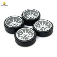 4Pcs Hard Plastic Drift Tire Tyre Metal Wheel Rim for  284131 K969 K989 P929 Mini-Z 1/28 RC Car Upgr