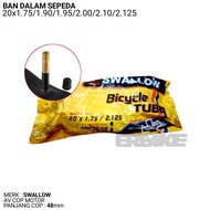 BICYCLE INNER TYRE 20X175/190/195/200/210/2125 AV COP MOTORCYCLE LENGTH 48MM SWALLOW