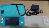 (二手主機)中古 NS switch lite 綠色主機+漆彈大作戰2裸片+主機保護套+收納包 近9成新 直購價3880